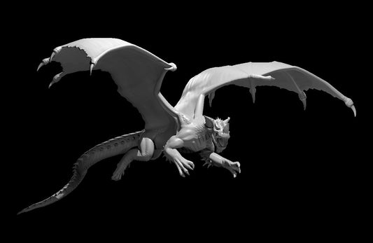 Young Blue Dragon Flying - YourMiniature Tabletop Figuren