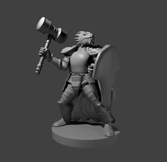 Dragonborn Fighter with Hammer - YourMiniature Tabletop Figuren