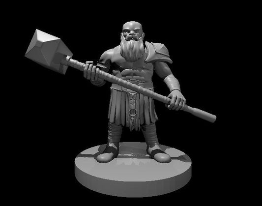 Dwarf Barbarian with Maul - YourMiniature Tabletop Figuren