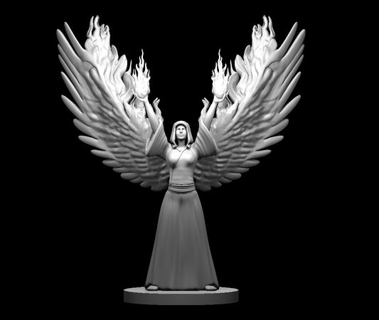 Female Human Fire Sorcerer Winged - YourMiniature Tabletop Figuren