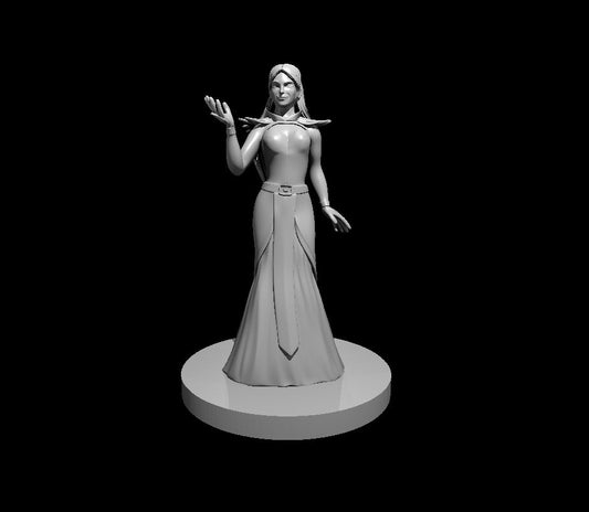 Female Human Wizard with Raven Dress - YourMiniature Tabletop Figuren