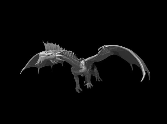 Silver Dragon Wyrmling Flying - YourMiniature Tabletop Figuren