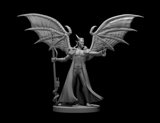 Winged Tiefling Warlock - YourMiniature Tabletop Figuren